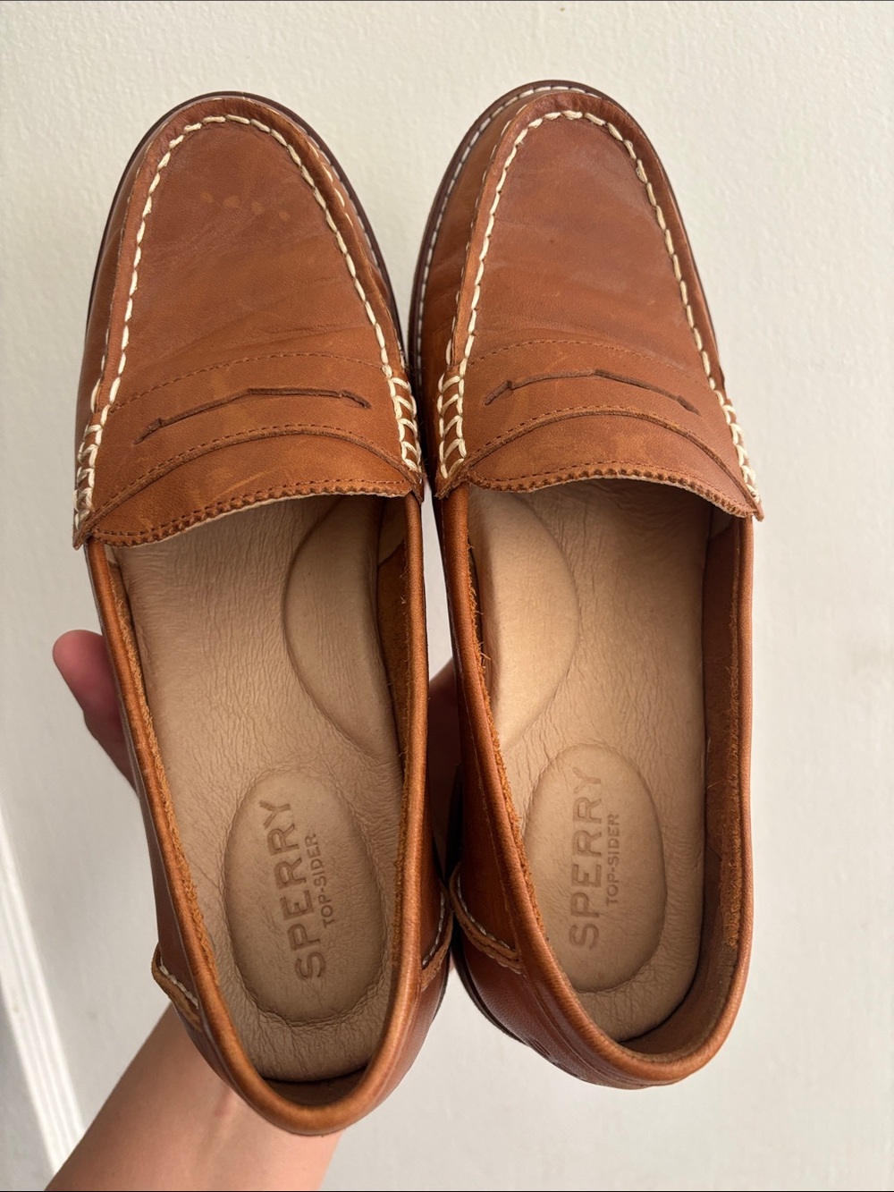 Sperry Women's Chestnut Brown Leather Penny Loafers - Picture 8 of 8